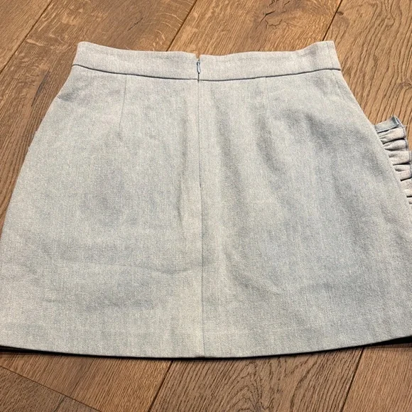 Loeffler Randall denim ruffle pocket miniskirt - Picture 5 of 6